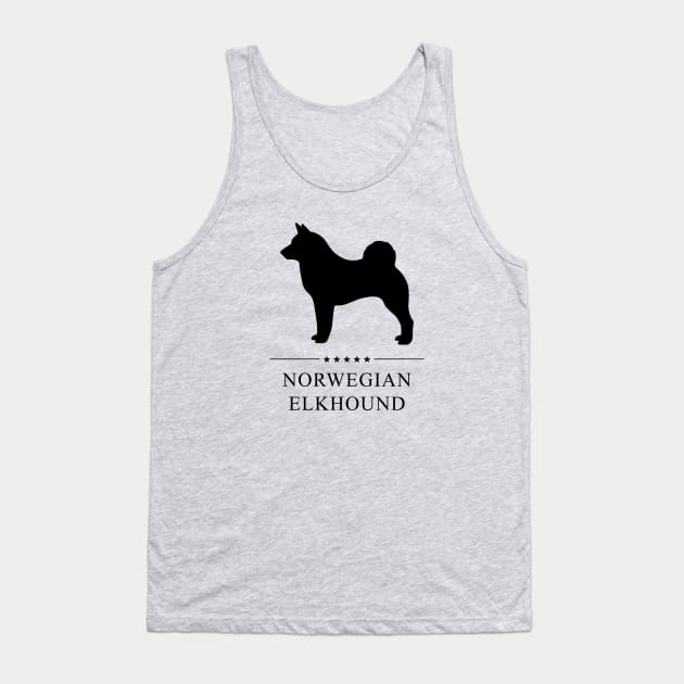 Norwegian Elkhound Black Silhouette Tank Top by millersye